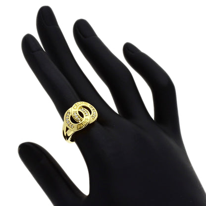 CELINE Double Circle Diamond Ring K18 Yellow Gold Ladies [Used]