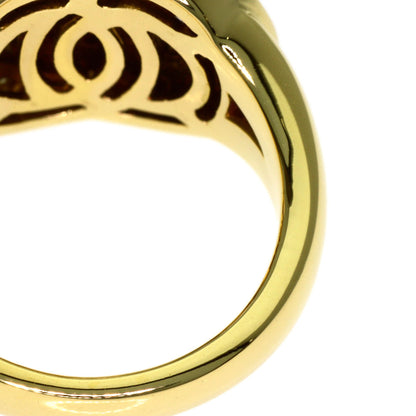 CELINE Double Circle Diamond Ring K18 Yellow Gold Ladies [Used]