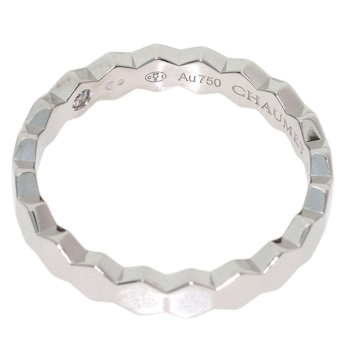 Chaumet Honeycomb B de Chaumet MM #58 Ring K18 White Gold Ladies [Used]