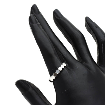 Chaumet Honeycomb B de Chaumet MM #58 Ring K18 White Gold Ladies [Used]