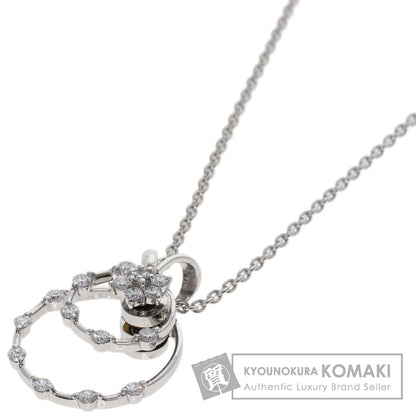 WALTHAM swing diamond Necklace K18 White Gold Ladies [Used]