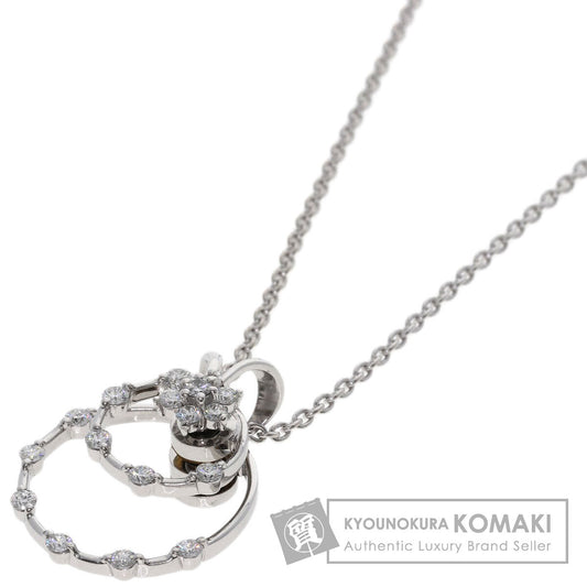 WALTHAM swing diamond Necklace K18 White Gold Ladies [Used]
