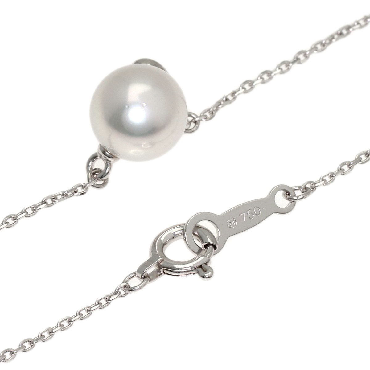 MIKIMOTO Pearl Pearl Sanrio Collaboration Hello Kitty Necklace K18 White Gold Ladies [Used]