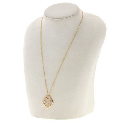 TIFFANY&Co. Return to Love Pave Diamond Necklace K18 Pink Gold Ladies [Used]