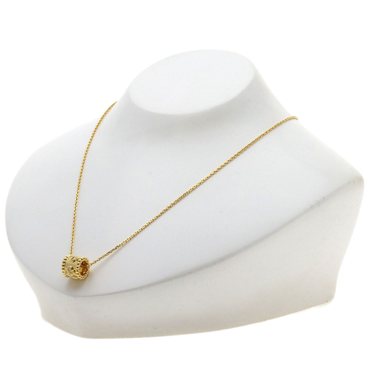 Van Cleef & Arpels Perle Clover Diamond Necklace K18 Yellow Gold Ladies [Used]