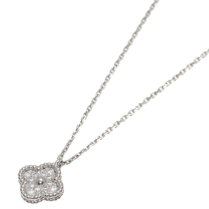 Van Cleef & Arpels Sweet Alhambra Diamond Necklace K18 White Gold Ladies [Used]