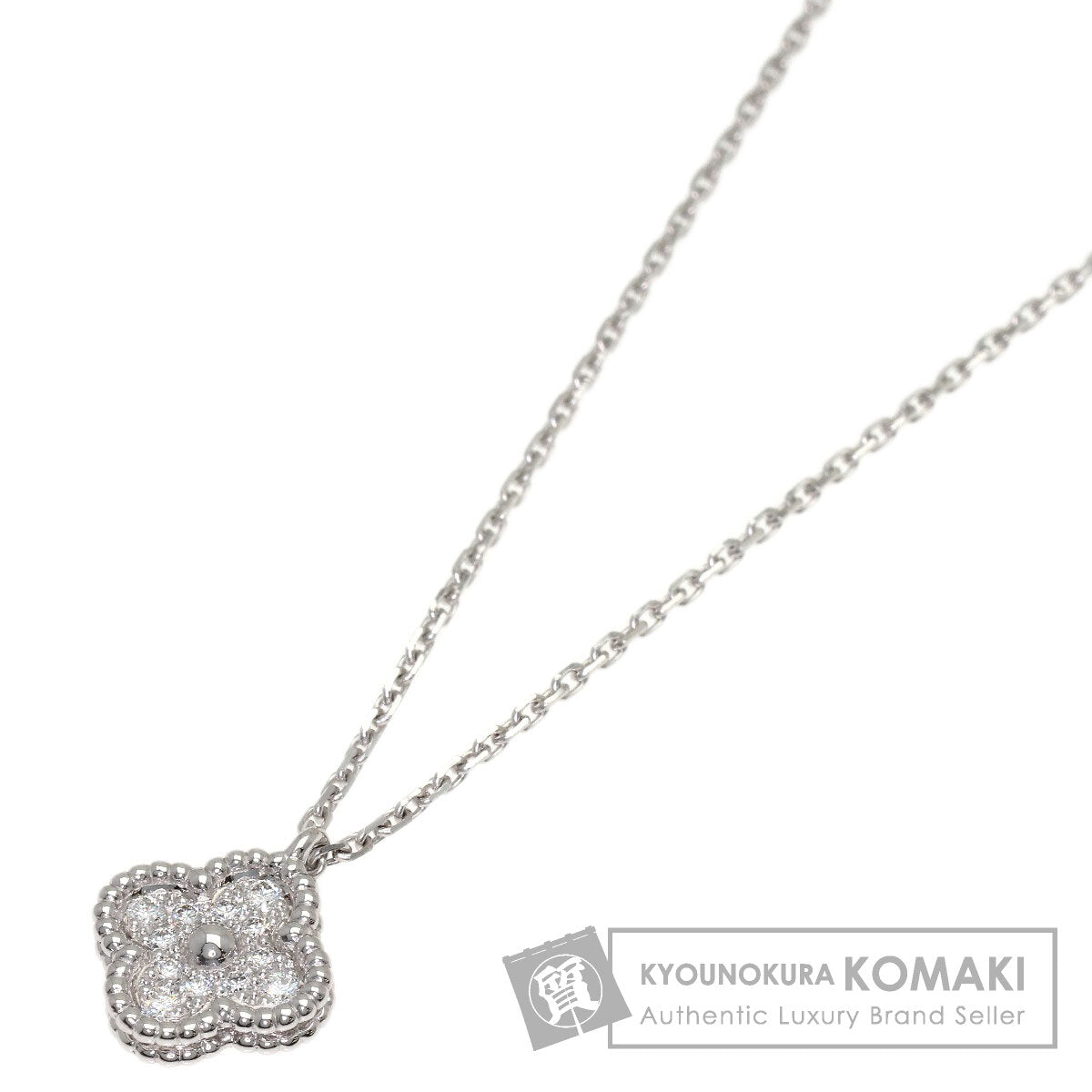Van Cleef & Arpels Sweet Alhambra Diamond Necklace K18 White Gold Ladies [Used]