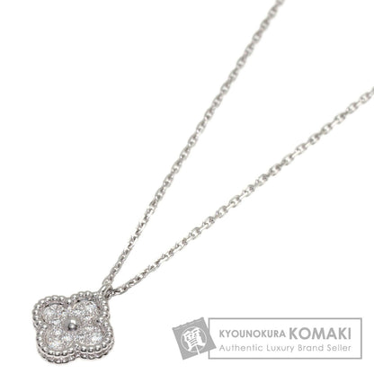 Van Cleef & Arpels Sweet Alhambra Diamond Necklace K18 White Gold Ladies [Used]