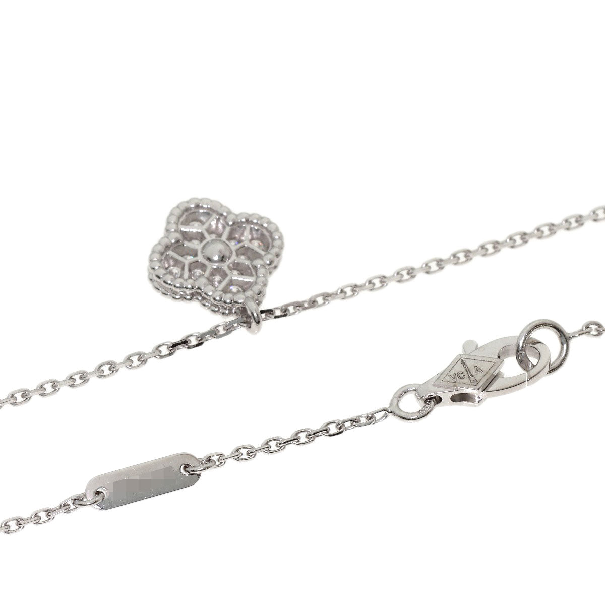 Van Cleef & Arpels Sweet Alhambra Diamond Necklace K18 White Gold Ladies [Used]