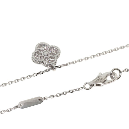 Van Cleef & Arpels Sweet Alhambra Diamond Necklace K18 White Gold Ladies [Used]