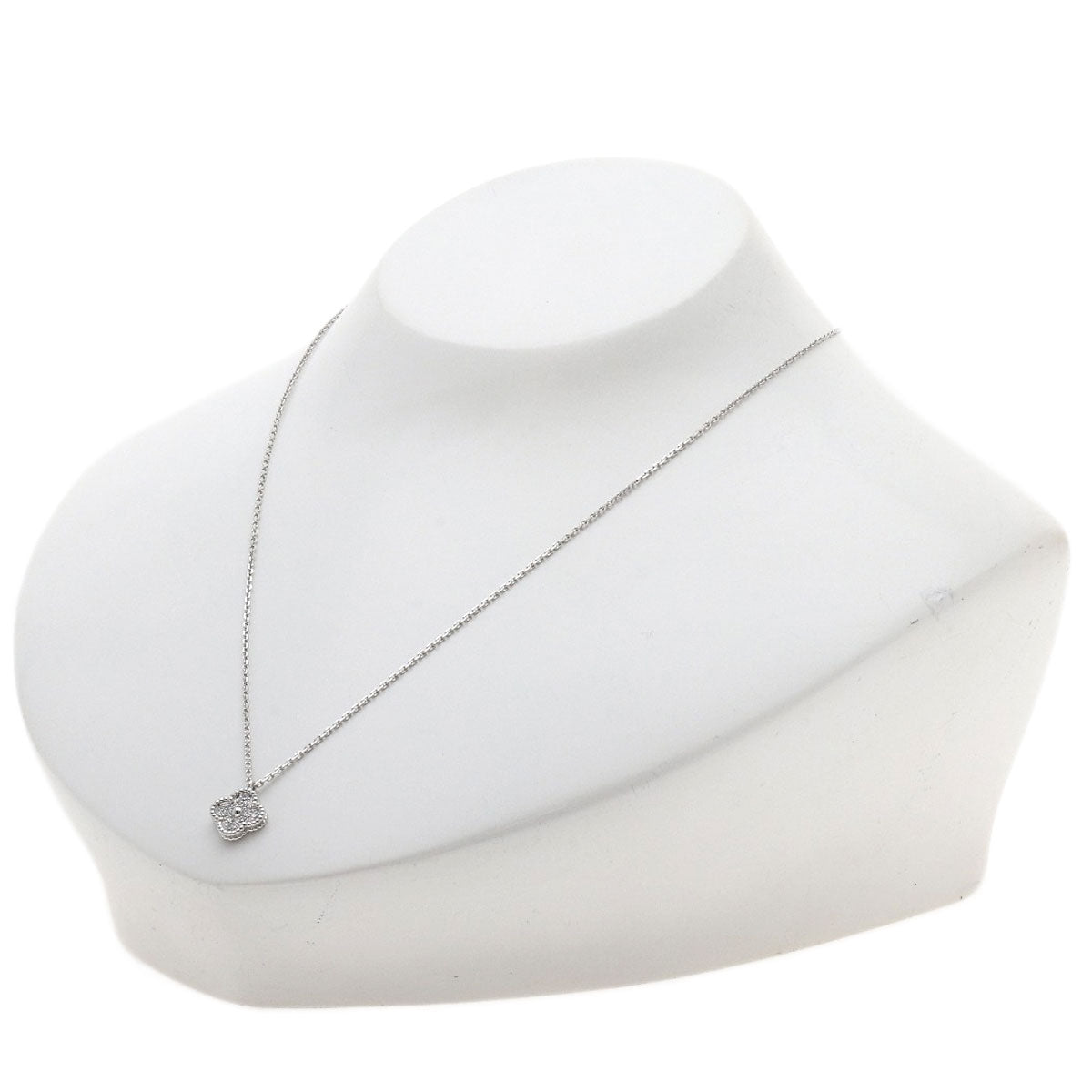 Van Cleef & Arpels Sweet Alhambra Diamond Necklace K18 White Gold Ladies [Used]