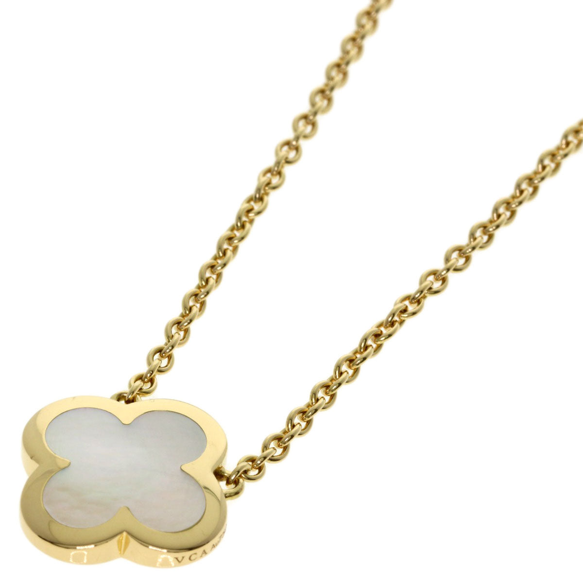 Van Cleef & Arpels Pure Alhambra Shell Necklace K18 Yellow Gold Ladies [Used]