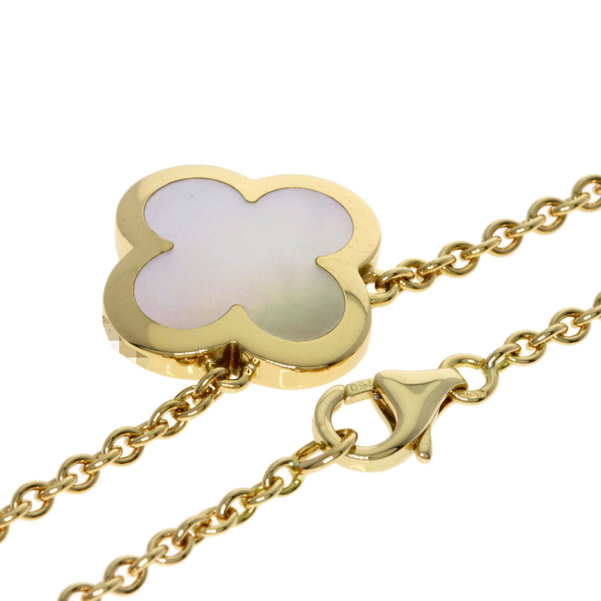 Van Cleef & Arpels Pure Alhambra Shell Necklace K18 Yellow Gold Ladies [Used]