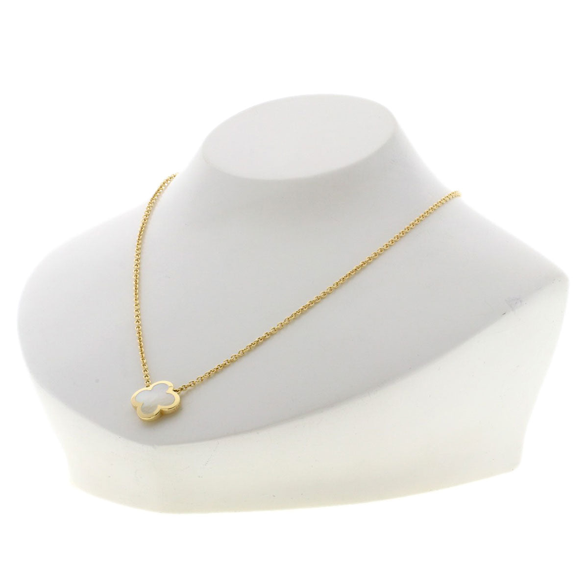 Van Cleef & Arpels Pure Alhambra Shell Necklace K18 Yellow Gold Ladies [Used]