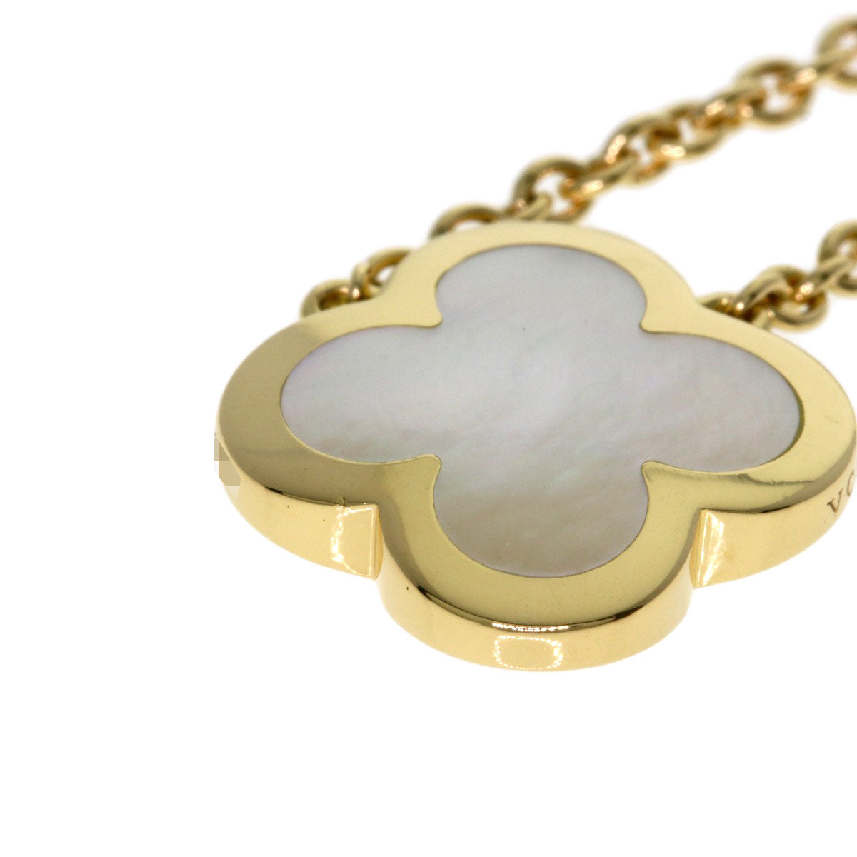 Van Cleef & Arpels Pure Alhambra Shell Necklace K18 Yellow Gold Ladies [Used]