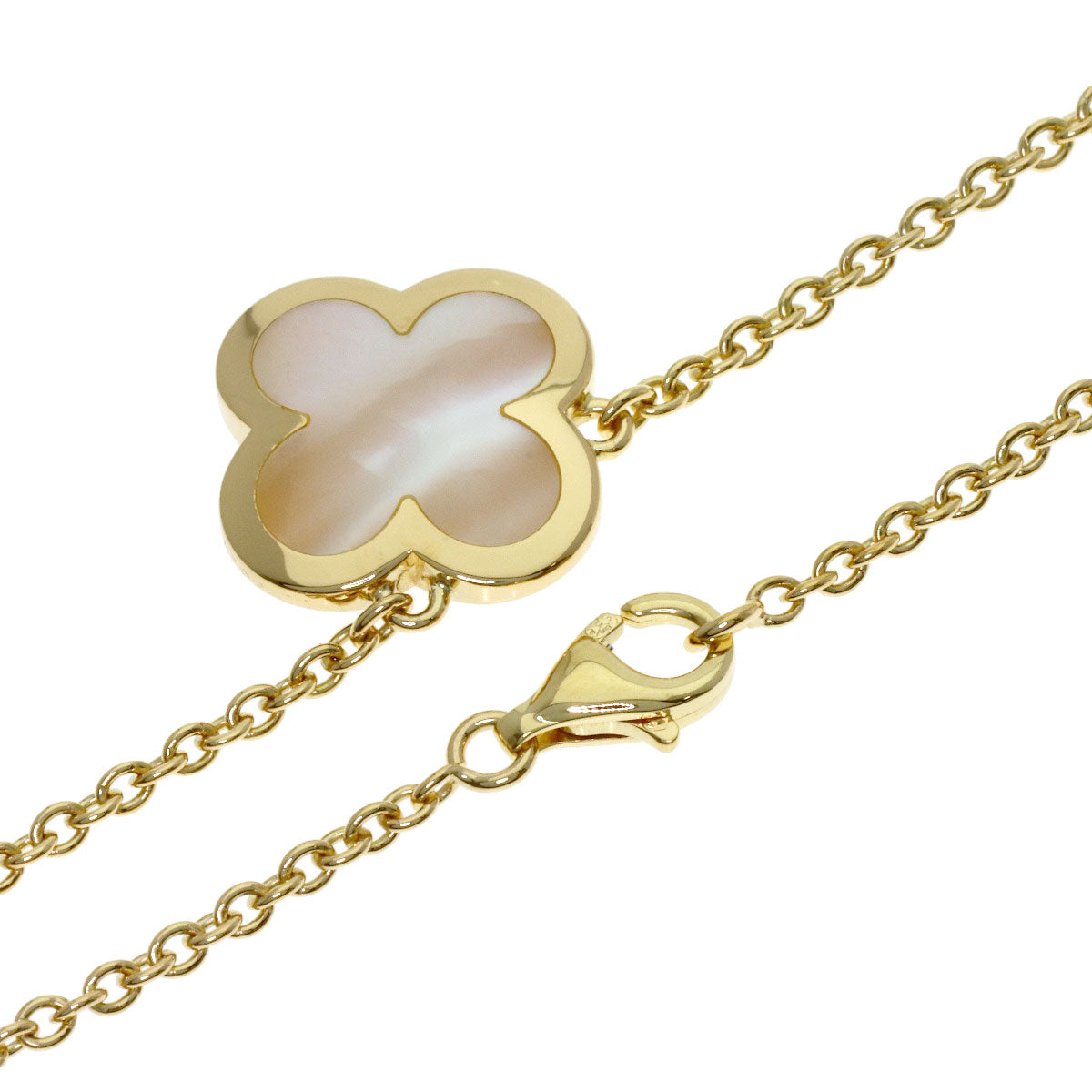 Van Cleef & Arpels Pure Alhambra White Shell Necklace K18 Yellow Gold Ladies [Used]