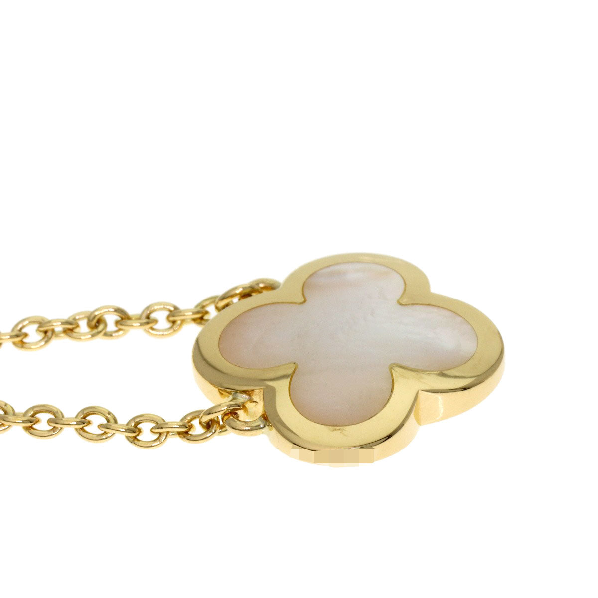 Van Cleef & Arpels Pure Alhambra White Shell Necklace K18 Yellow Gold Ladies [Used]