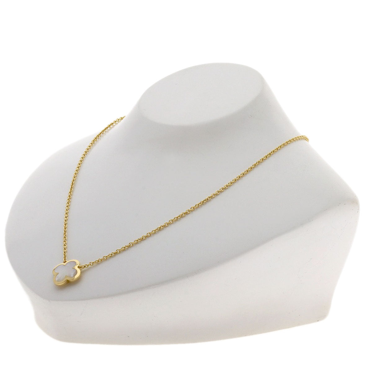 Van Cleef & Arpels Pure Alhambra White Shell Necklace K18 Yellow Gold Ladies [Used]