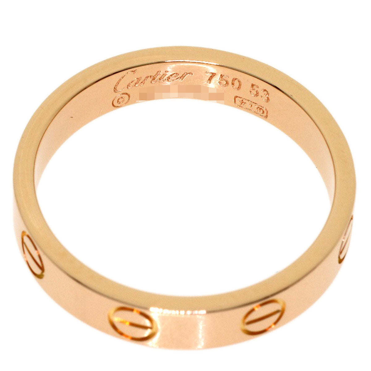 CARTIER mini love ring #53 Ring K18 Pink Gold Ladies [Used]
