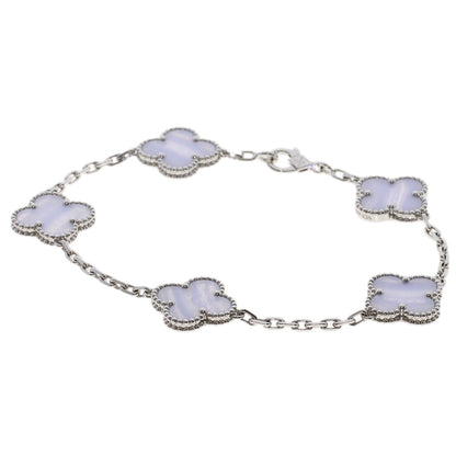 Van Cleef & Arpels Vintage Alhambra Chalcedony Bracelet K18 White Gold Ladies [Used]