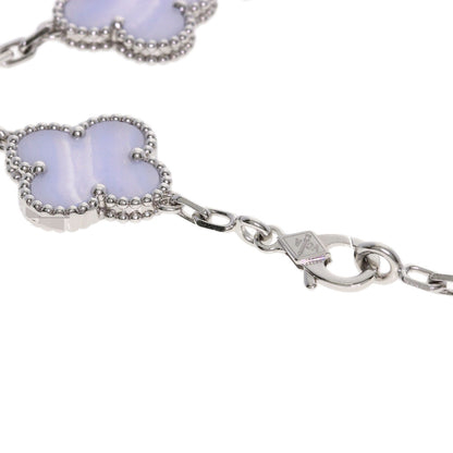 Van Cleef & Arpels Vintage Alhambra Chalcedony Bracelet K18 White Gold Ladies [Used]
