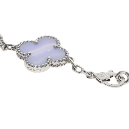 Van Cleef & Arpels Vintage Alhambra Chalcedony Bracelet K18 White Gold Ladies [Used]