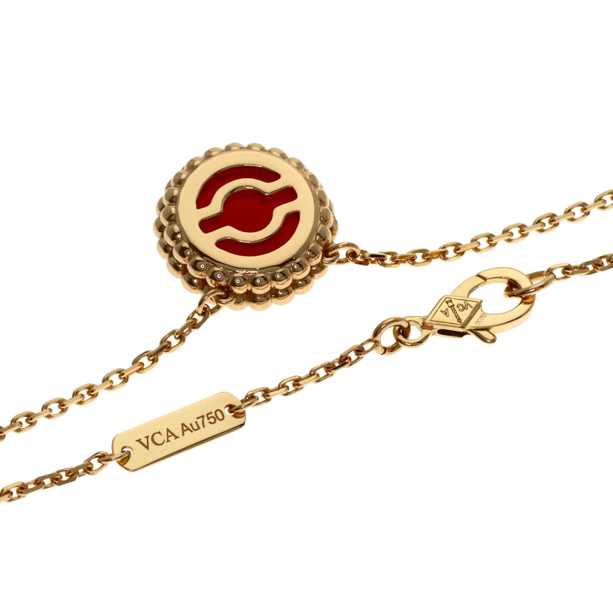 Van Cleef & Arpels Perle Couleurs Carnelian Necklace K18 Pink Gold Ladies [Used]