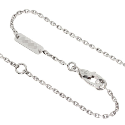 Van Cleef & Arpels Vintage Alhambra Diamond Guilloché Necklace K18 White Gold Ladies [Used]