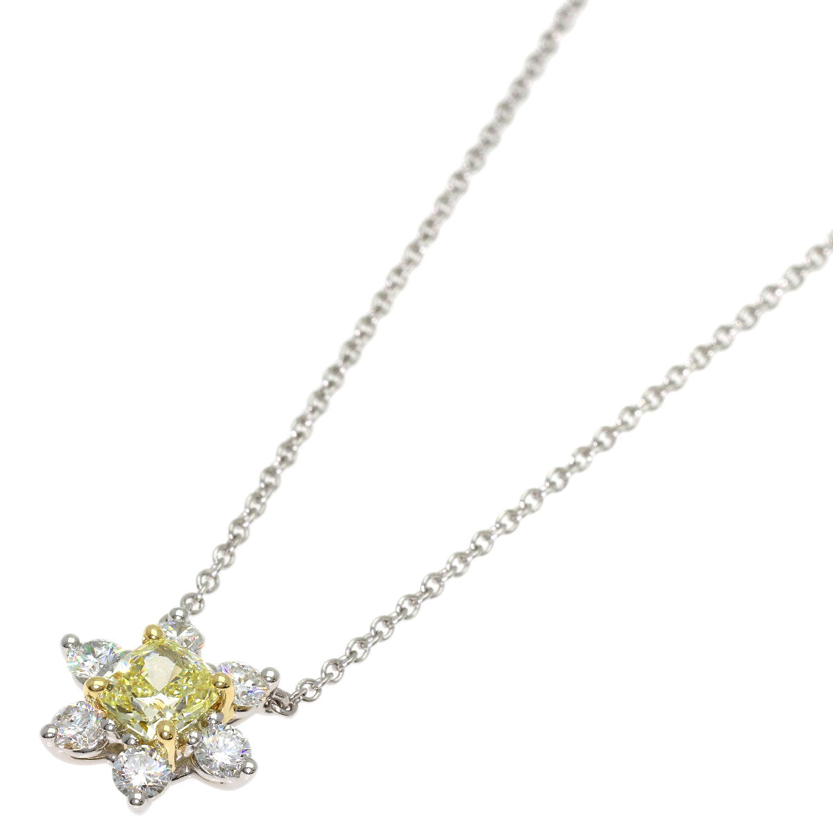 TIFFANY&Co. Buttercup Yellow Diamond Necklace Platinum PT950 18K Yellow GoldLadies [Used]