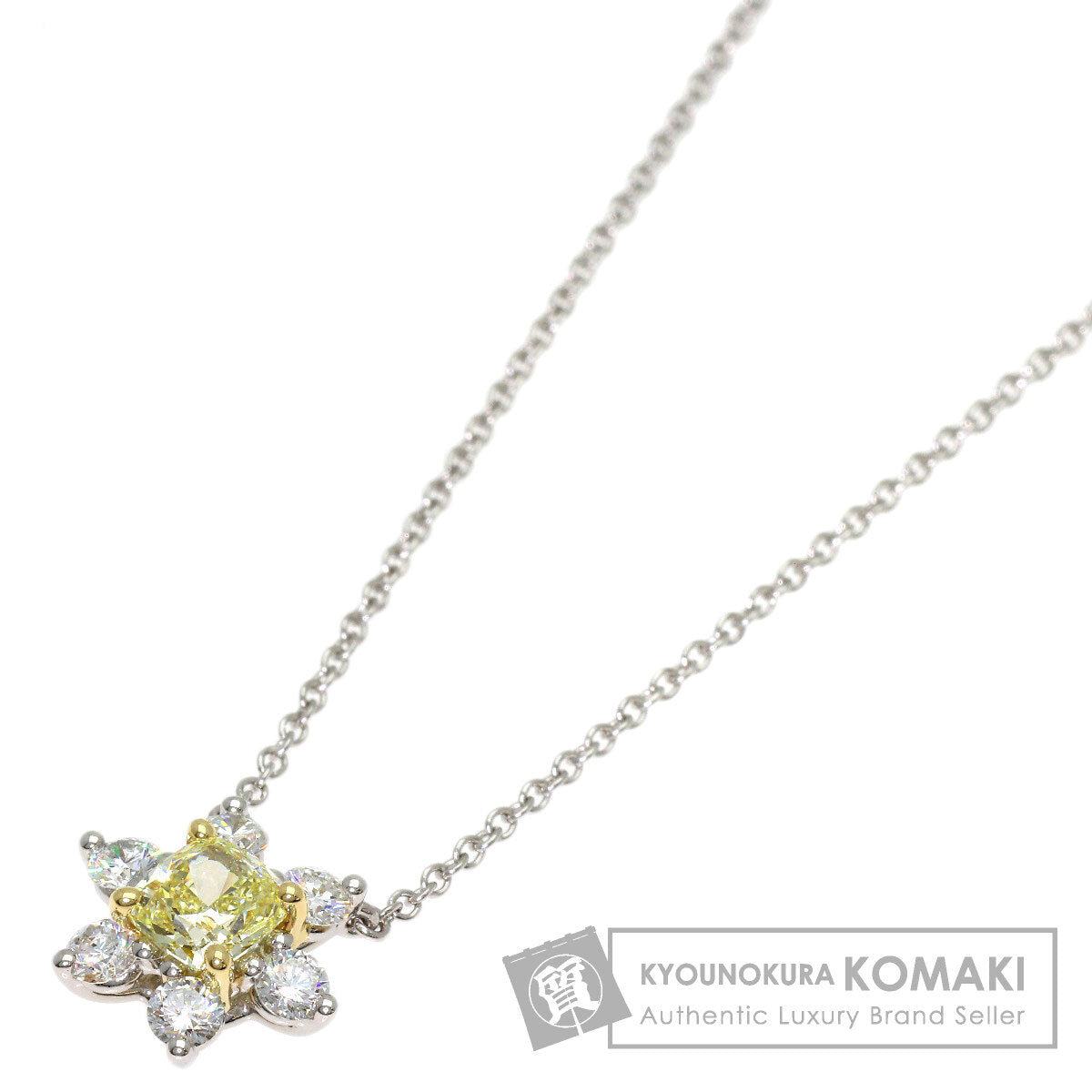 TIFFANY&Co. Buttercup Yellow Diamond Necklace Platinum PT950 18K Yellow GoldLadies [Used]