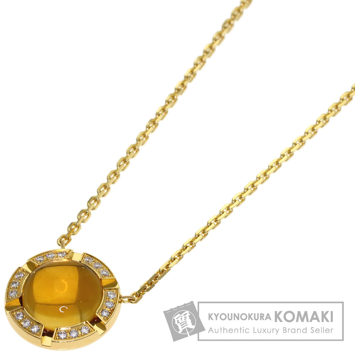 Chaumet Class One Citrin Diamond Necklace K18 Yellow Gold Ladies [Used]