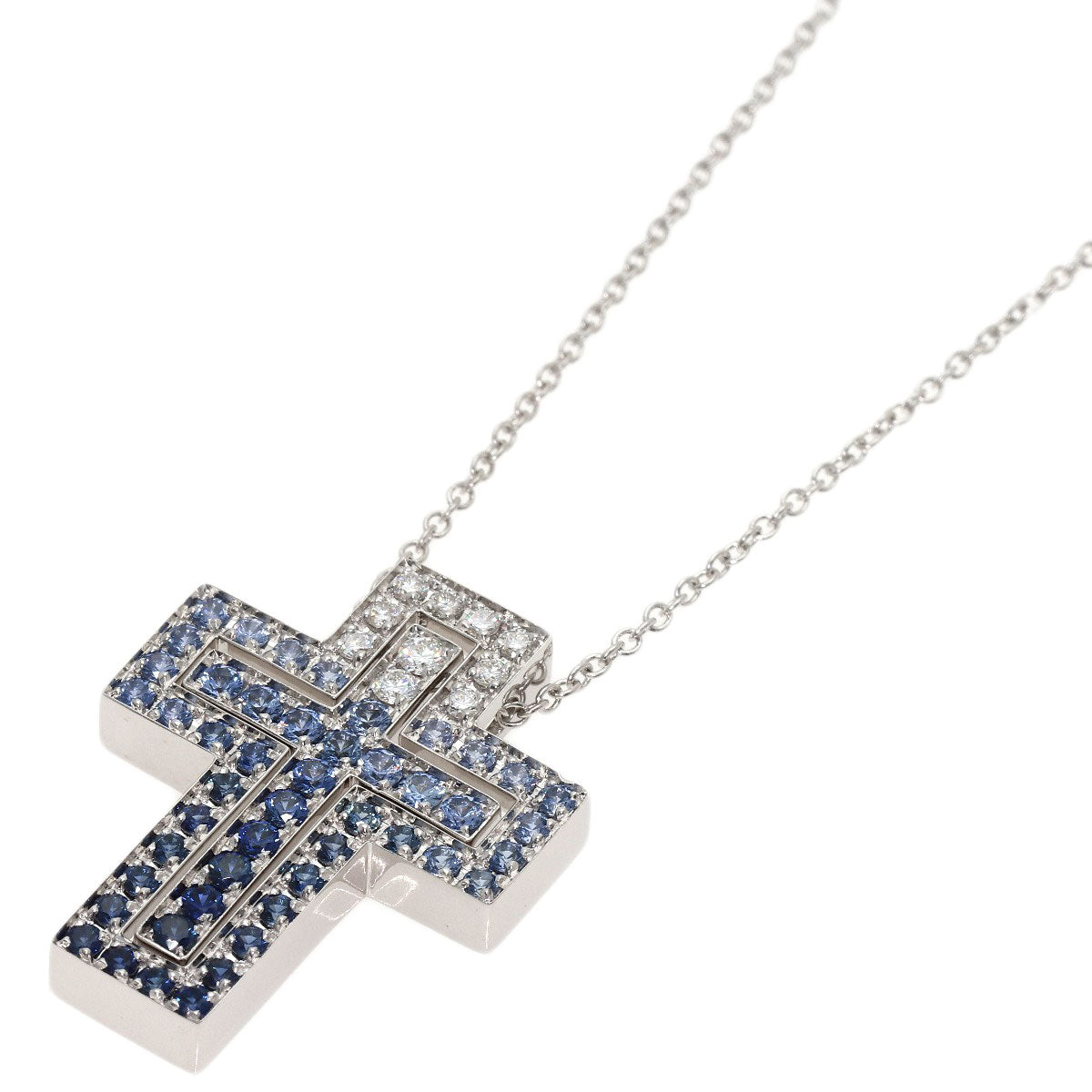 Damiani Belle Epoque Iceberg Sapphire Diamond SM Necklace K18 White Gold Ladies [Used]