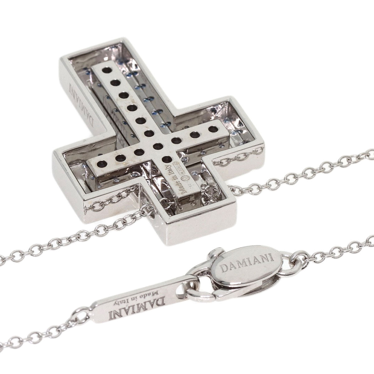 Damiani Belle Epoque Iceberg Sapphire Diamond SM Necklace K18 White Gold Ladies [Used]