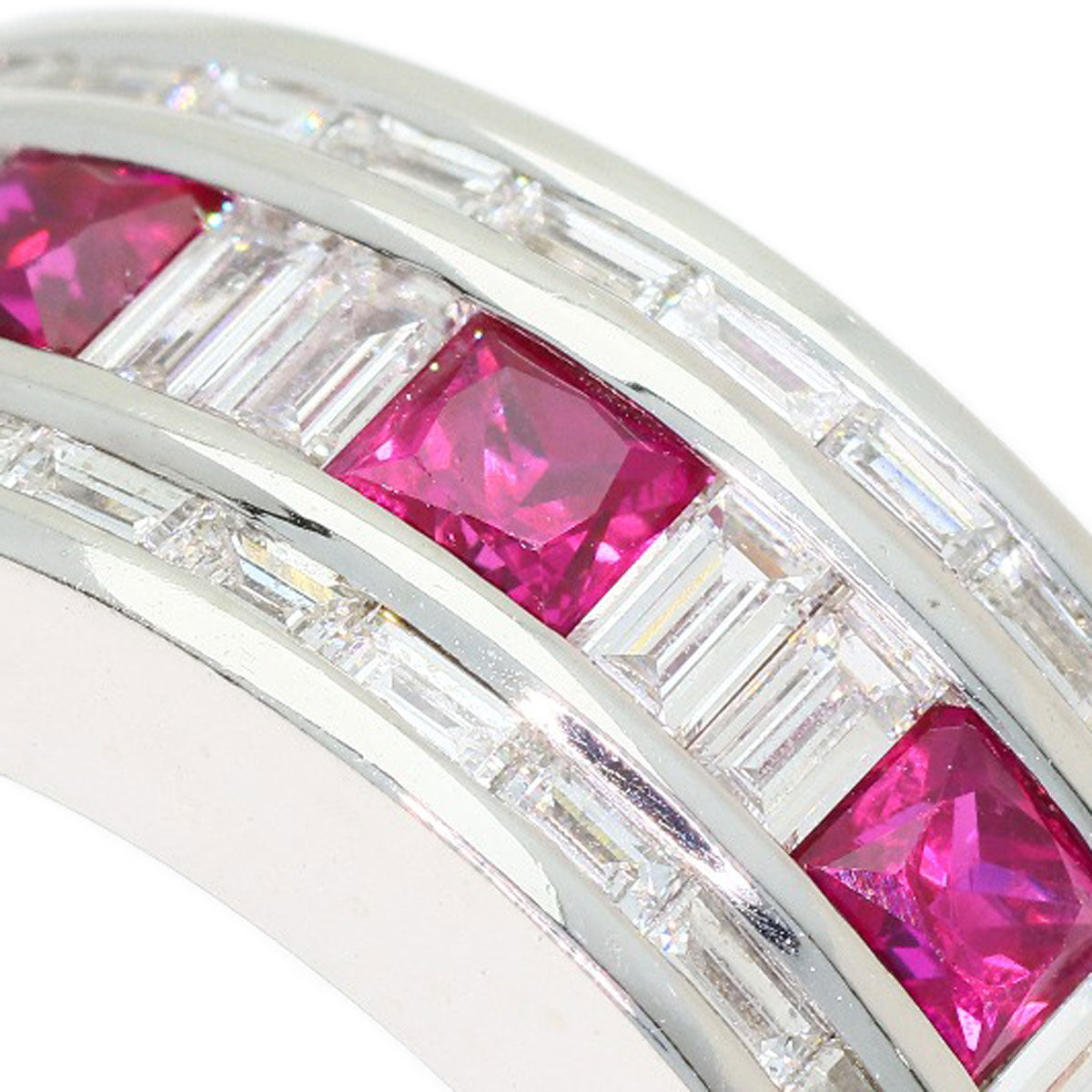 Damiani Belle Epoque Ruby Diamond Ring K18 White Gold Ladies [Used]