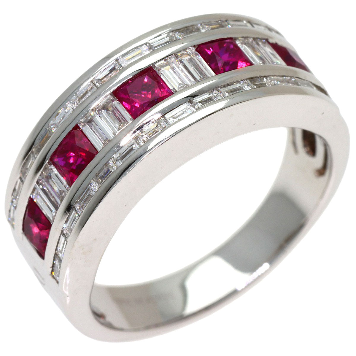 Damiani Belle Epoque Ruby Diamond Ring K18 White Gold Ladies [Used]