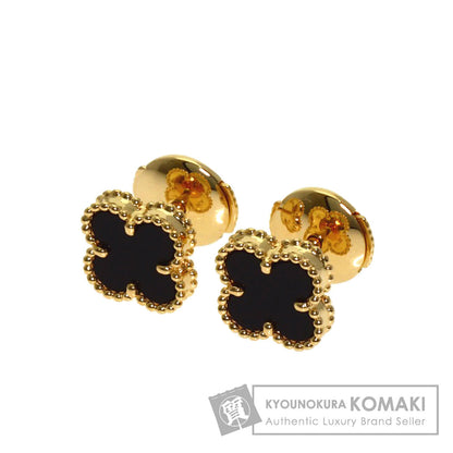 Van Cleef & Arpels Sweet Alhambra Onyx earring K18 Yellow Gold Ladies [Used]