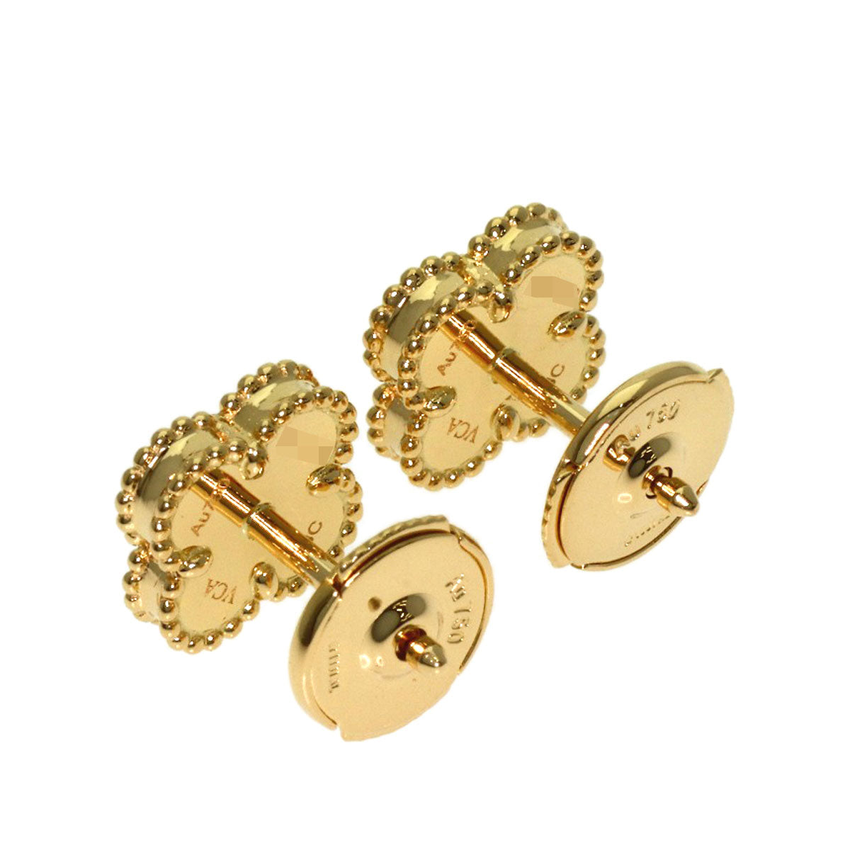 Van Cleef & Arpels Sweet Alhambra Onyx earring K18 Yellow Gold Ladies [Used]