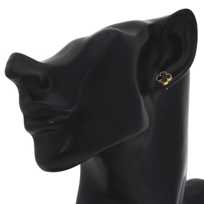 Van Cleef & Arpels Sweet Alhambra Onyx earring K18 Yellow Gold Ladies [Used]