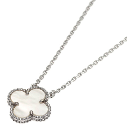 Van Cleef & Arpels Vintage Alhambra Shell Necklace K18 White Gold Ladies [Used]