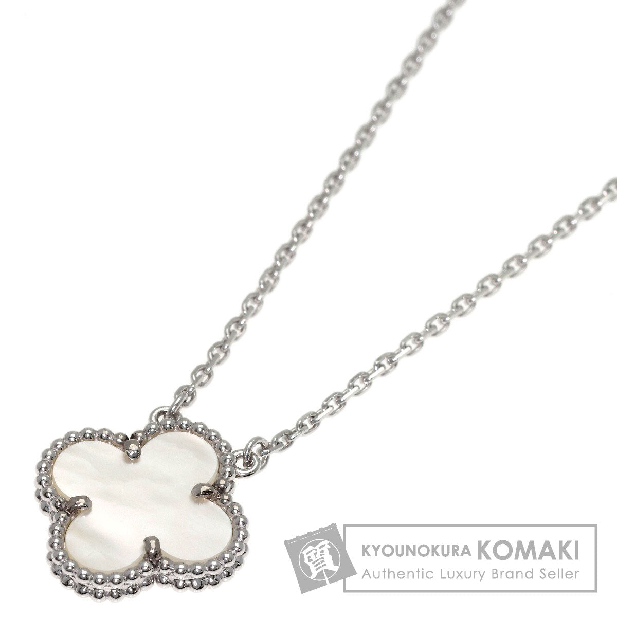 Van Cleef & Arpels Vintage Alhambra Shell Necklace K18 White Gold Ladies [Used]
