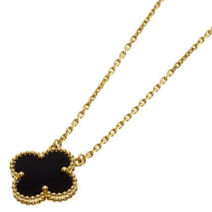 Van Cleef & Arpels Vintage Alhambra Onyx Necklace K18 Yellow Gold Ladies [Used]
