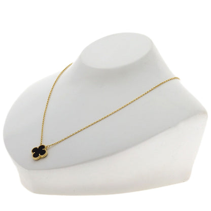 Van Cleef & Arpels Vintage Alhambra Onyx Necklace K18 Yellow Gold Ladies [Used]