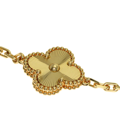 Van Cleef & Arpels Vintage Alhambra Guilloché 5 Motifs Bracelet K18 Yellow Gold Ladies [Used]