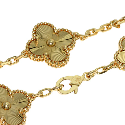 Van Cleef & Arpels Vintage Alhambra Guilloché 5 Motifs Bracelet K18 Yellow Gold Ladies [Used]