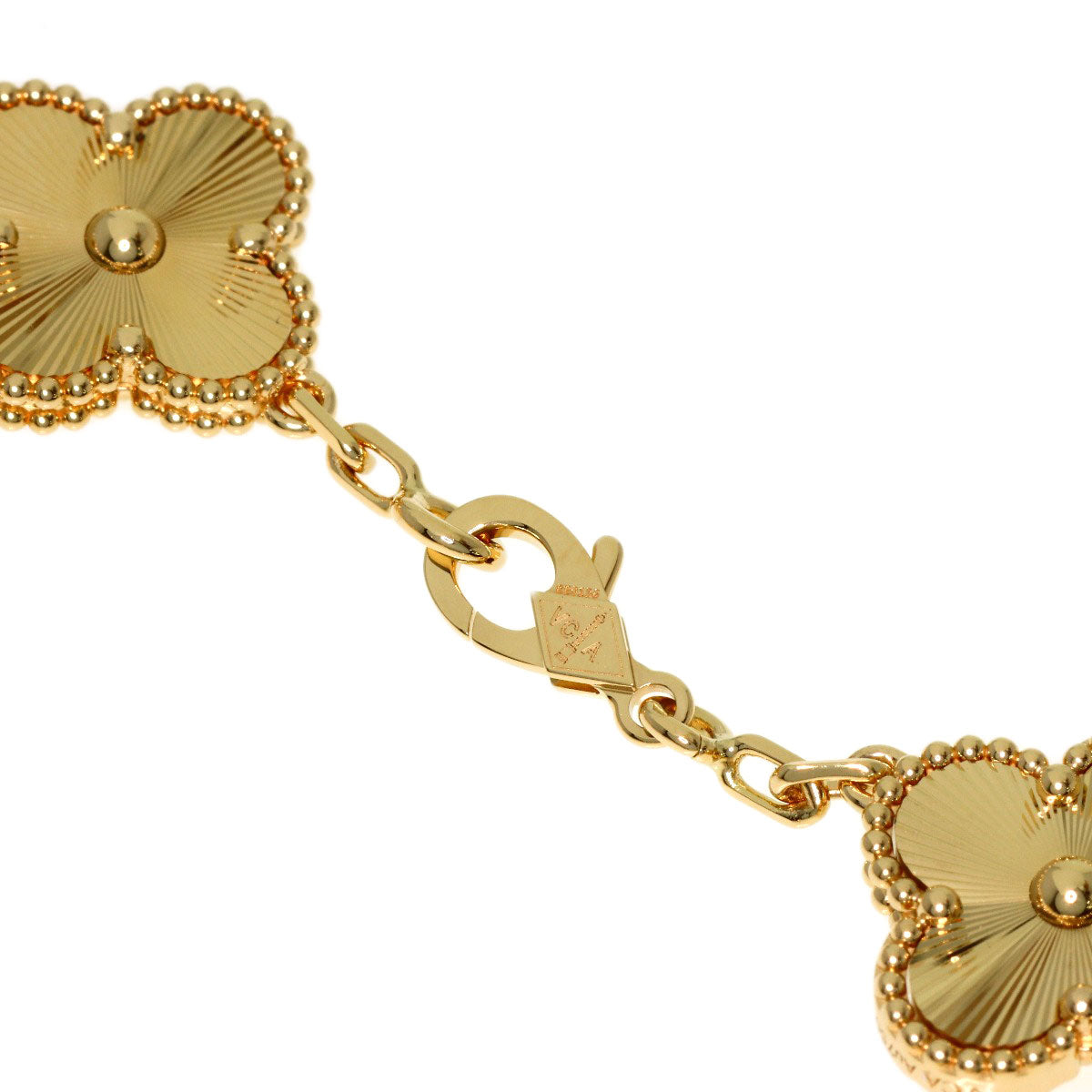 Van Cleef & Arpels Vintage Alhambra Guilloché 5 Motifs Bracelet K18 Yellow Gold Ladies [Used]