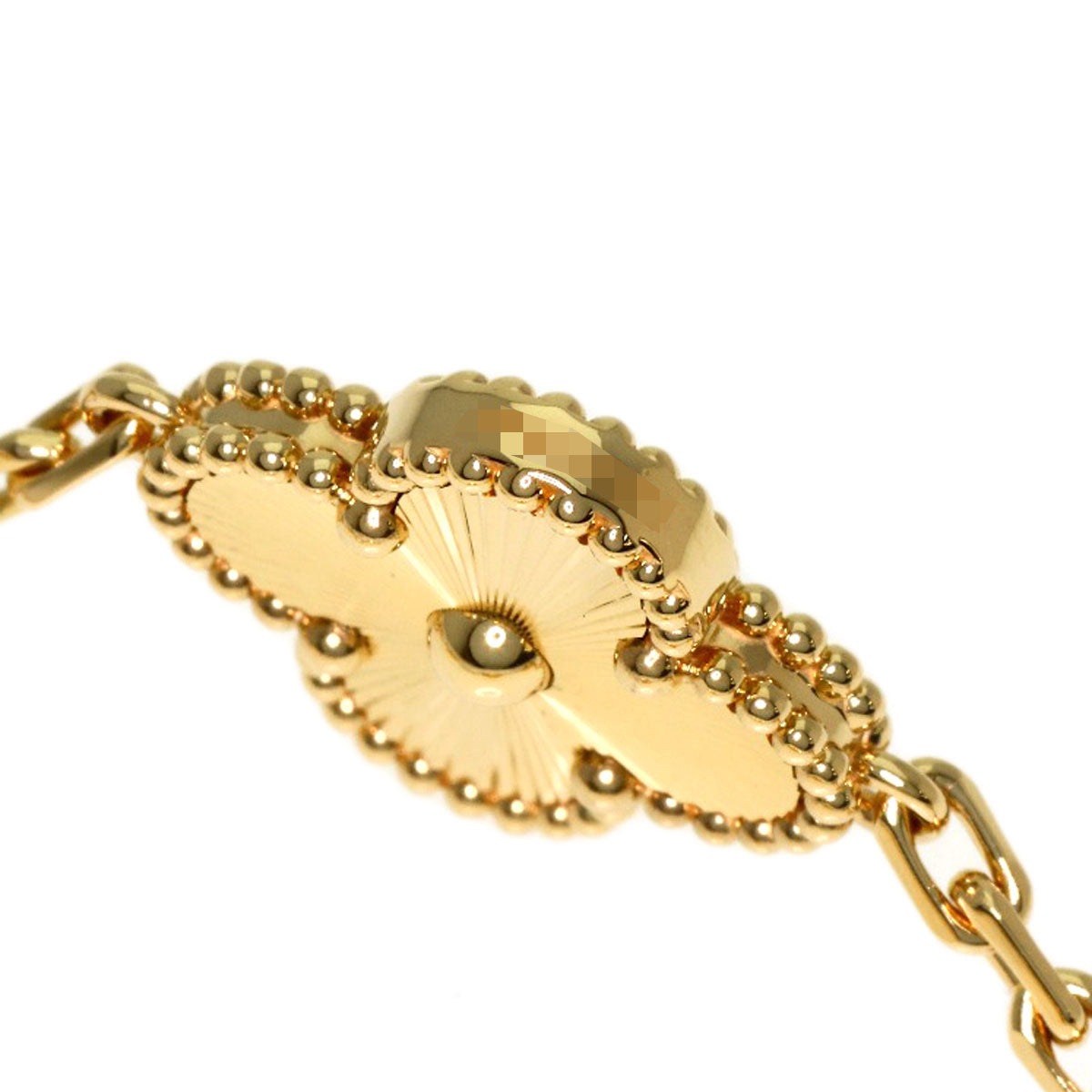 Van Cleef & Arpels Vintage Alhambra Guilloché 5 Motifs Bracelet K18 Yellow Gold Ladies [Used]