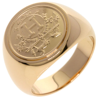 HERMES Exlipris Chevalier #53 Ring K18 Pink Gold Ladies [Used]
