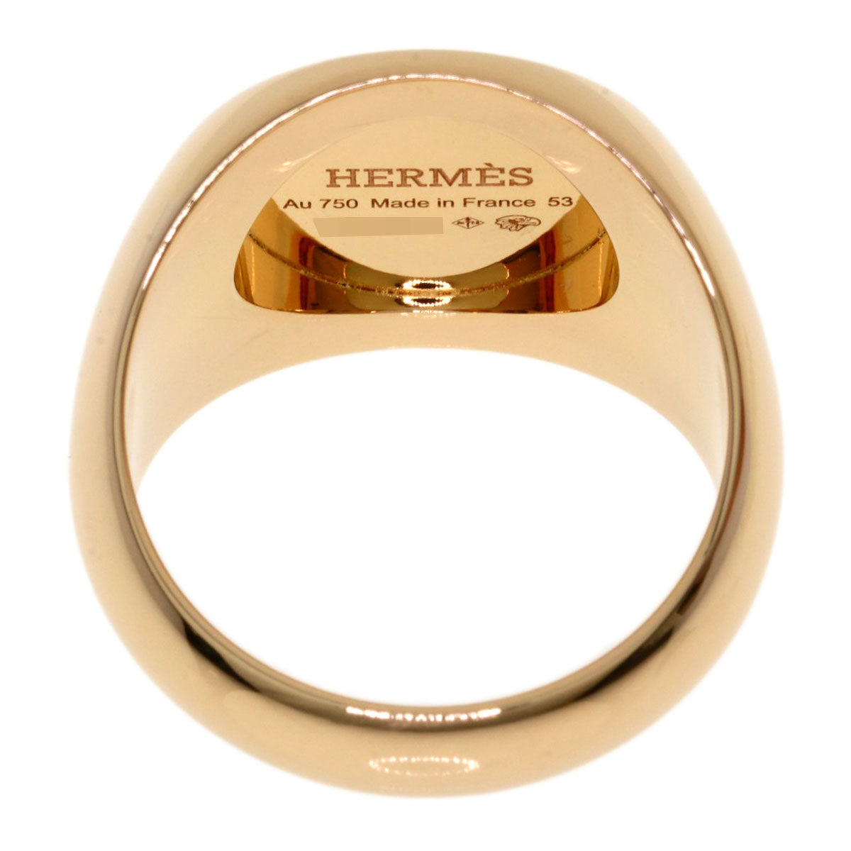 HERMES Exlipris Chevalier #53 Ring K18 Pink Gold Ladies [Used]
