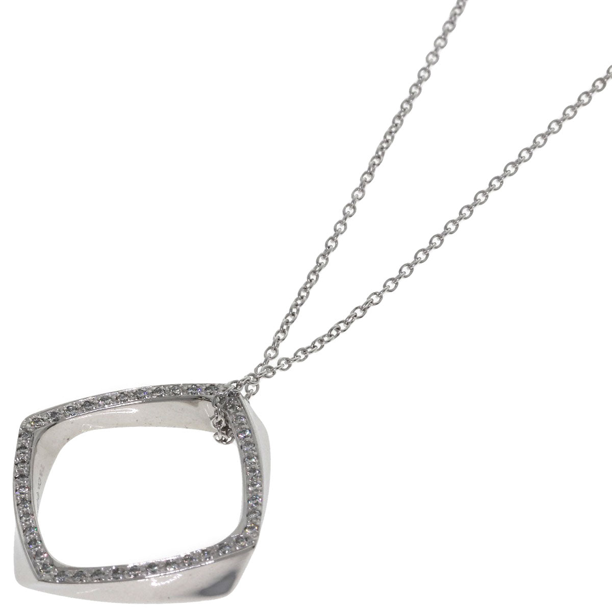 TIFFANY&Co. Torque Narrow Diamond Necklace K18 White Gold Ladies [Used]