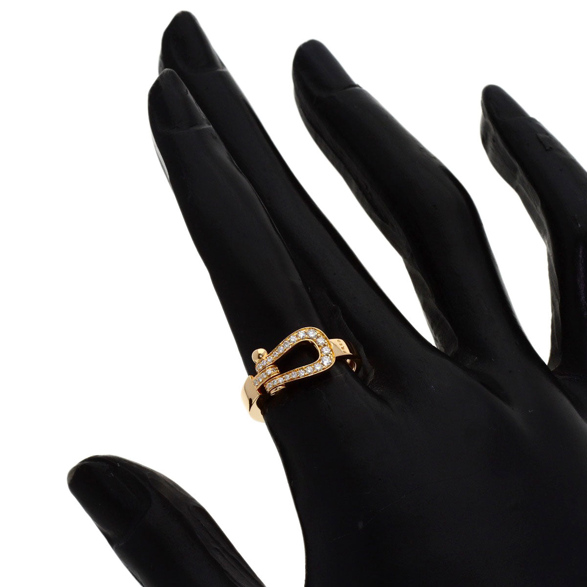 FRED Force 10 Medium Diamond #50 Ring K18 Pink Gold Ladies [Used]